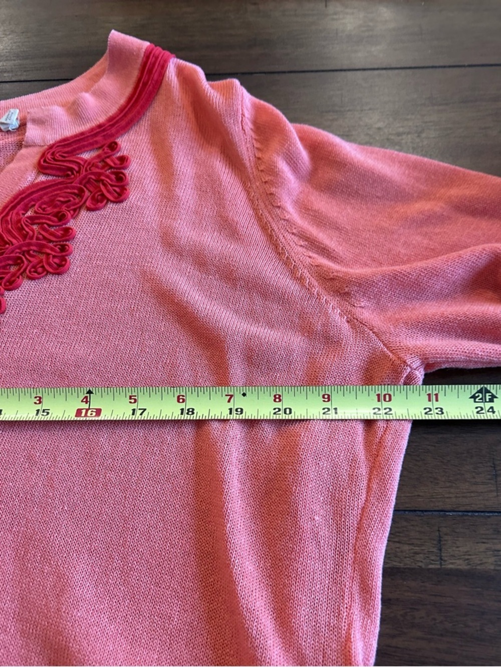 Soft Surroundings Palm Beach Sweater Tunic Size XL Coral Red Linen Blend - Picture 12 of 15